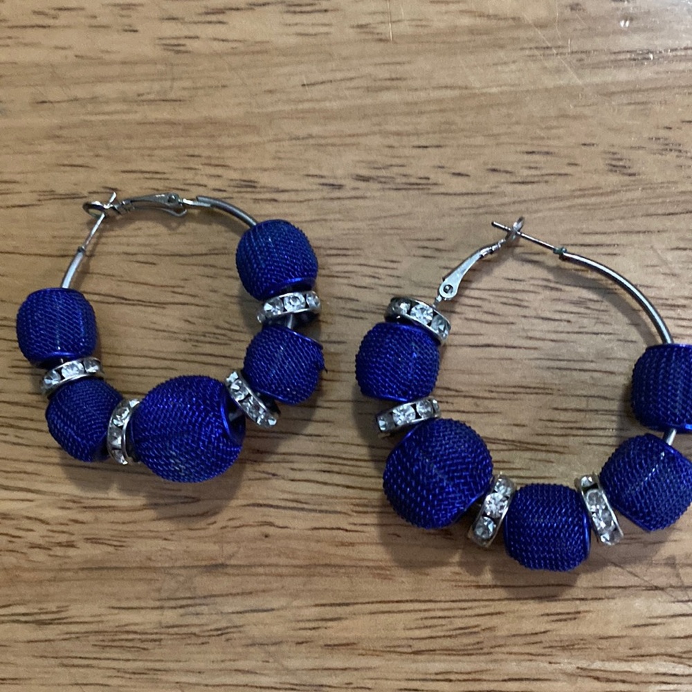 Blue beaded earrings